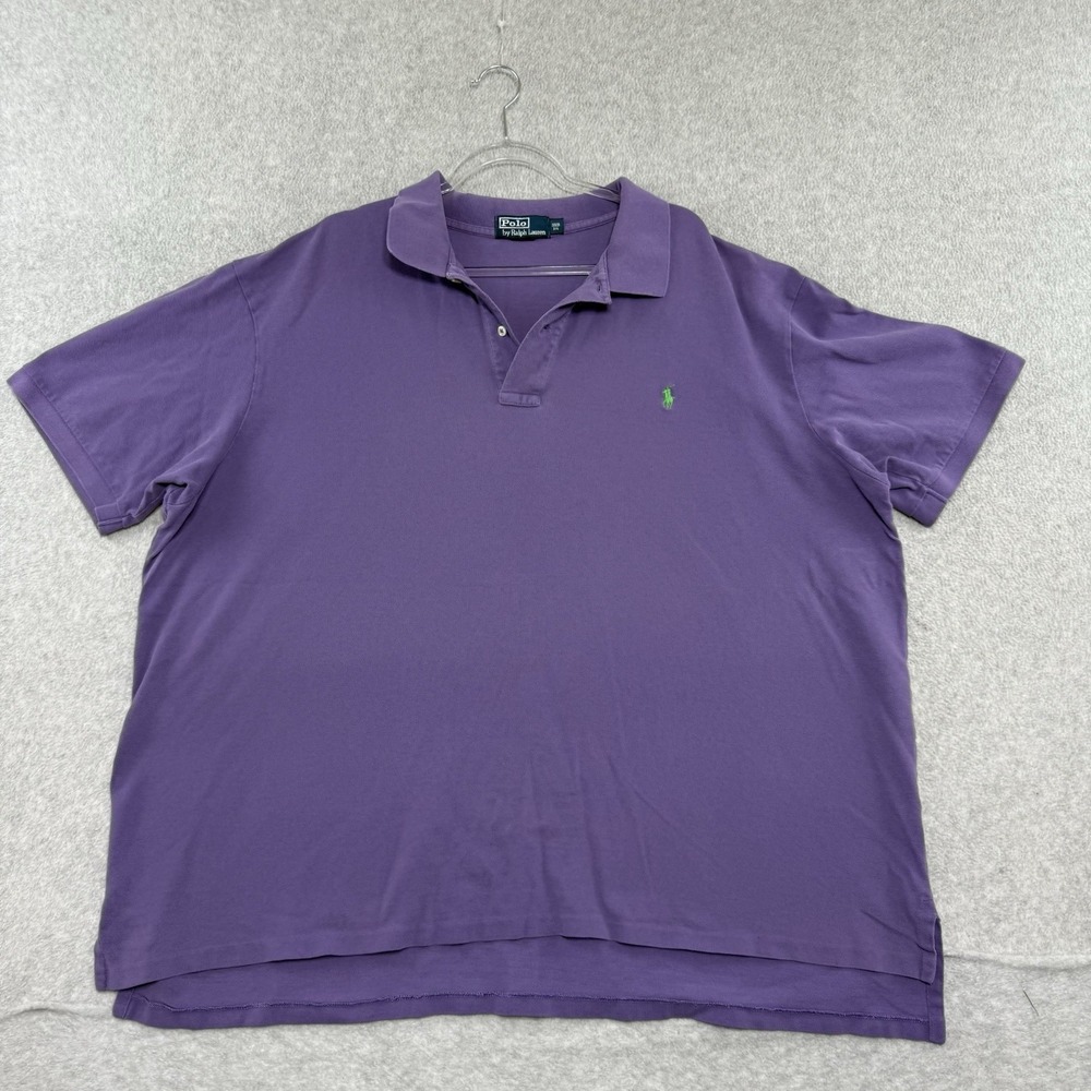 Polo Ralph Lauren Polo Shirt Men 3XB Purple SS Classic Fit Green Pony Logo